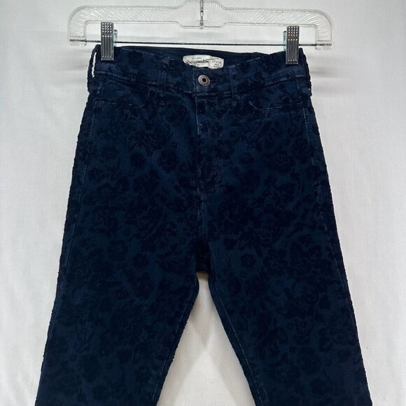 Abercrombie Kids Jeans Girls Sz 14 Slim Super Skinny Denim Dark Washed Blue - Picture 3 of 11